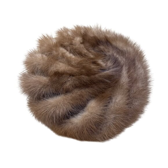 Patrice Womens Brown Mink Fur Beret Hat Classic Vintage Specialty Small Size main image 5